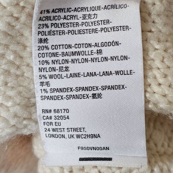 Anthropologie Oversize Maggie Bell Sleeves Knit Pullover Sweater Cream Women's M - Picture 8 of 13